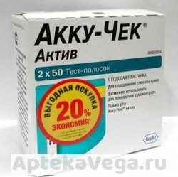 АККУ-ЧЕК ТЕСТ-ПОЛОСКИ АКТИВ №100 (50Х2) [ACCU-CHEK]