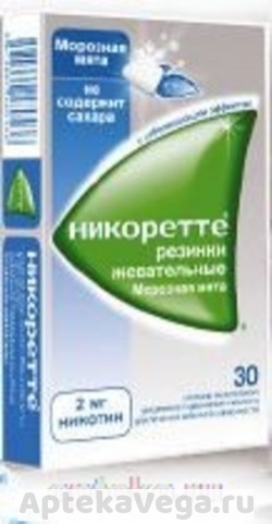 НИКОРЕТТЕ 2МГ. №15X2 (30) ЖЕВ.РЕЗИНКА МОРОЗНАЯ МЯТА